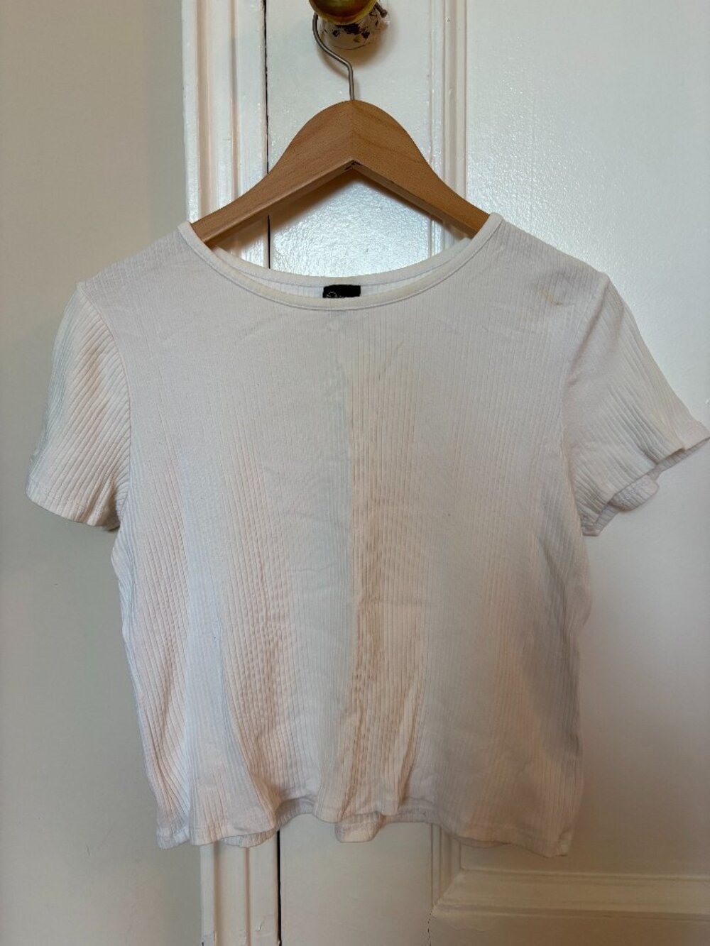 Target Girls' White Ribbed Short-Sleeved Tee
